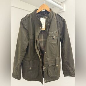BARBOUR Ladies Winter Defence Waxed Cotton Jacket NWT Olive/Classic US 12
